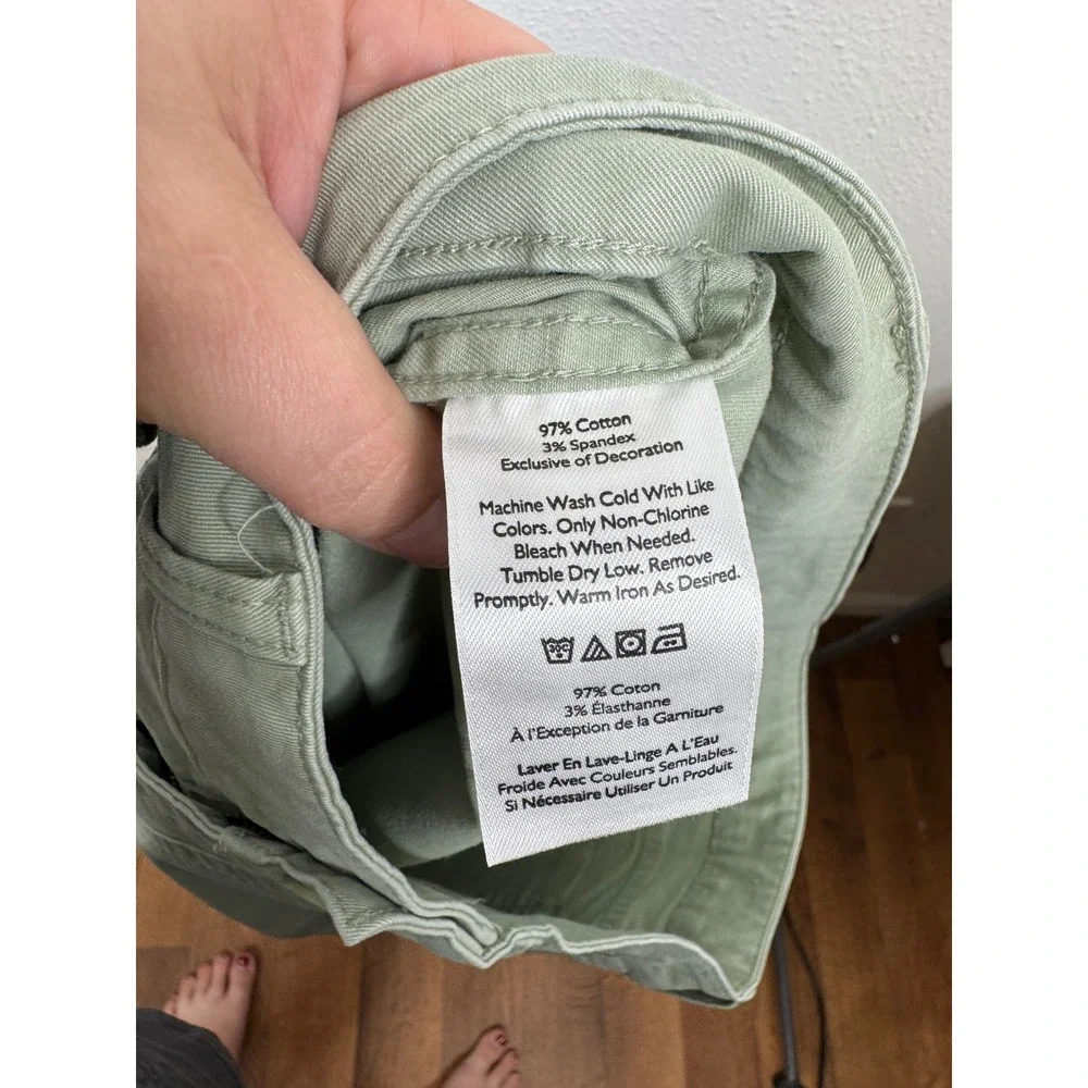 Eddie Bauer Womens 10 Sage Green Utility Patch Pocket Straight Leg Stretch Pants
